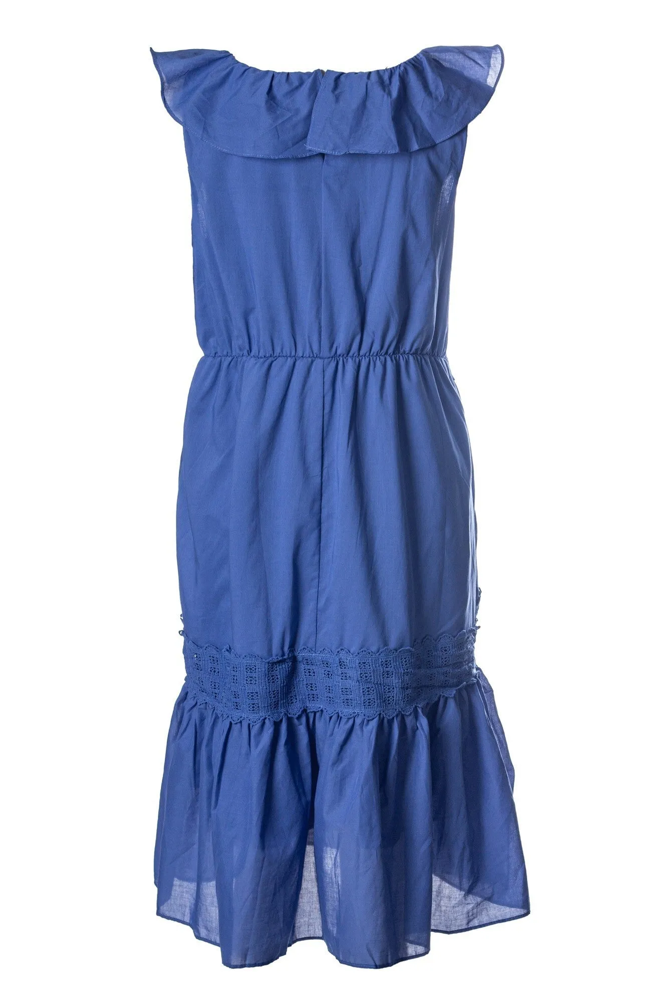 100% Cotton Voile Dress | MED BLUE | 6423A1