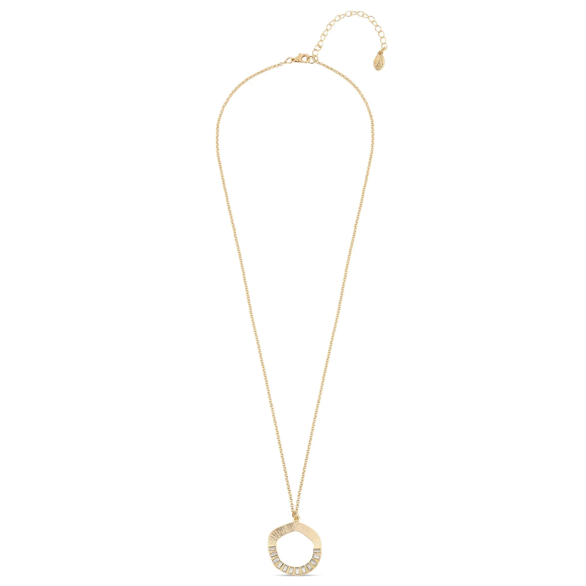 Accessorize London Women's Textured Circle Long Pendant Set