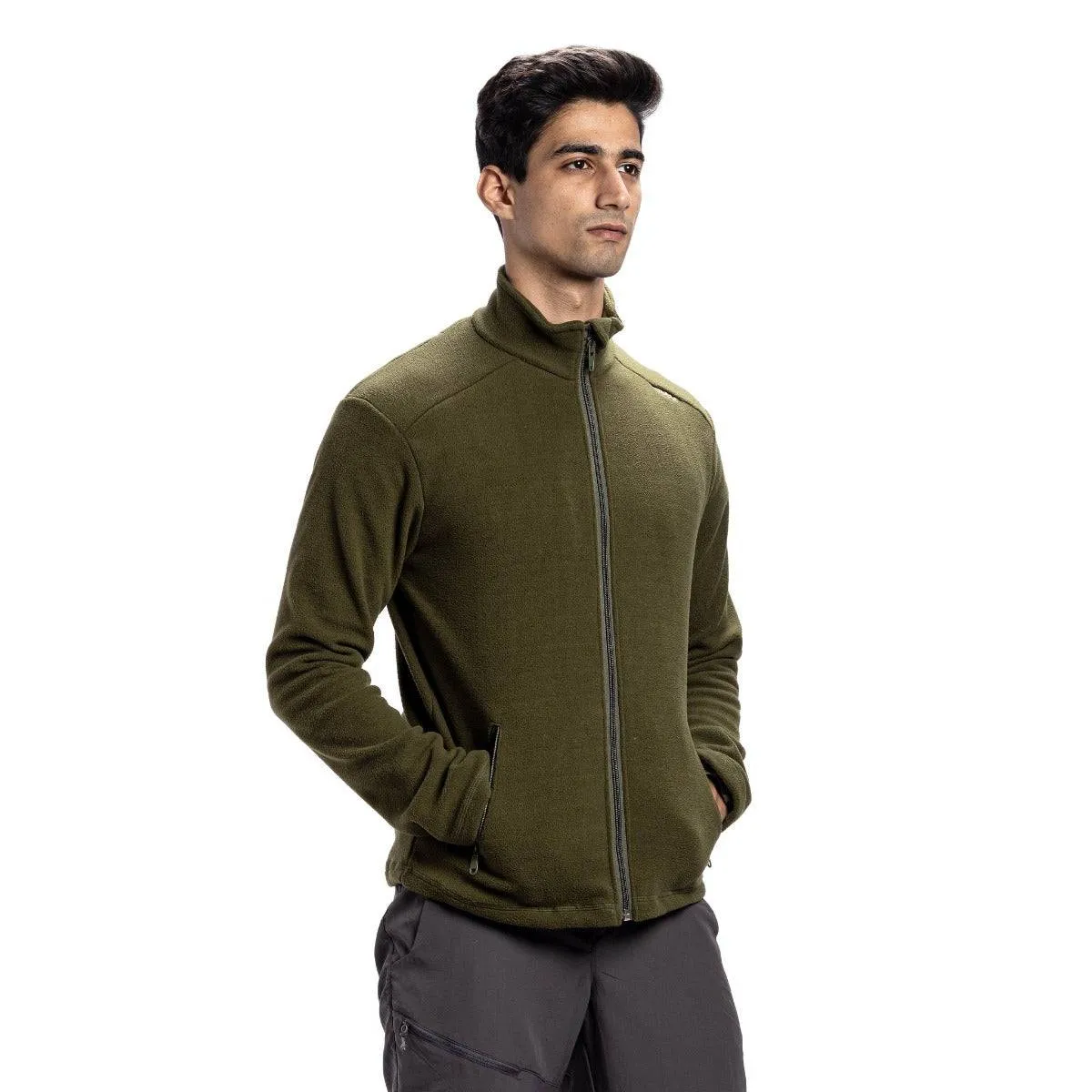 Anti-Pilling Fleece Winter Jacket and Windcheater - Green