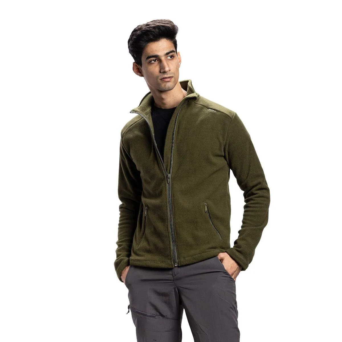 Anti-Pilling Fleece Winter Jacket and Windcheater - Green