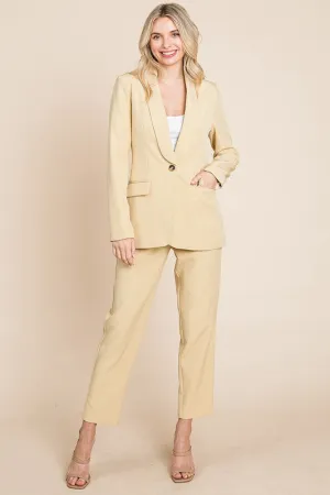 Banana Single Breasted Blazer & High Waisted Pants Set