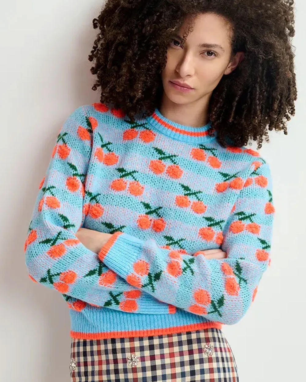 Bel Air Cherry Intarsia-Knitted Sweater