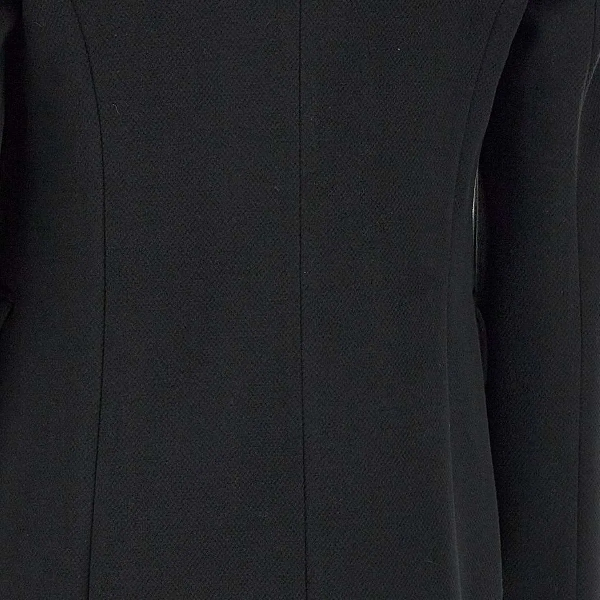 Black Viscose Blend Cloth Coat