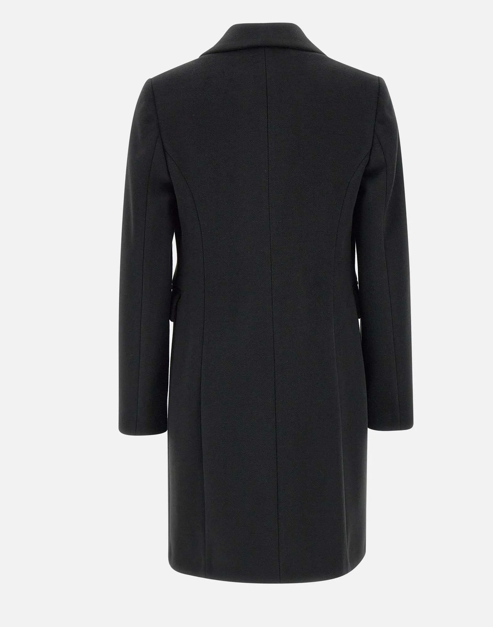 Black Viscose Blend Cloth Coat