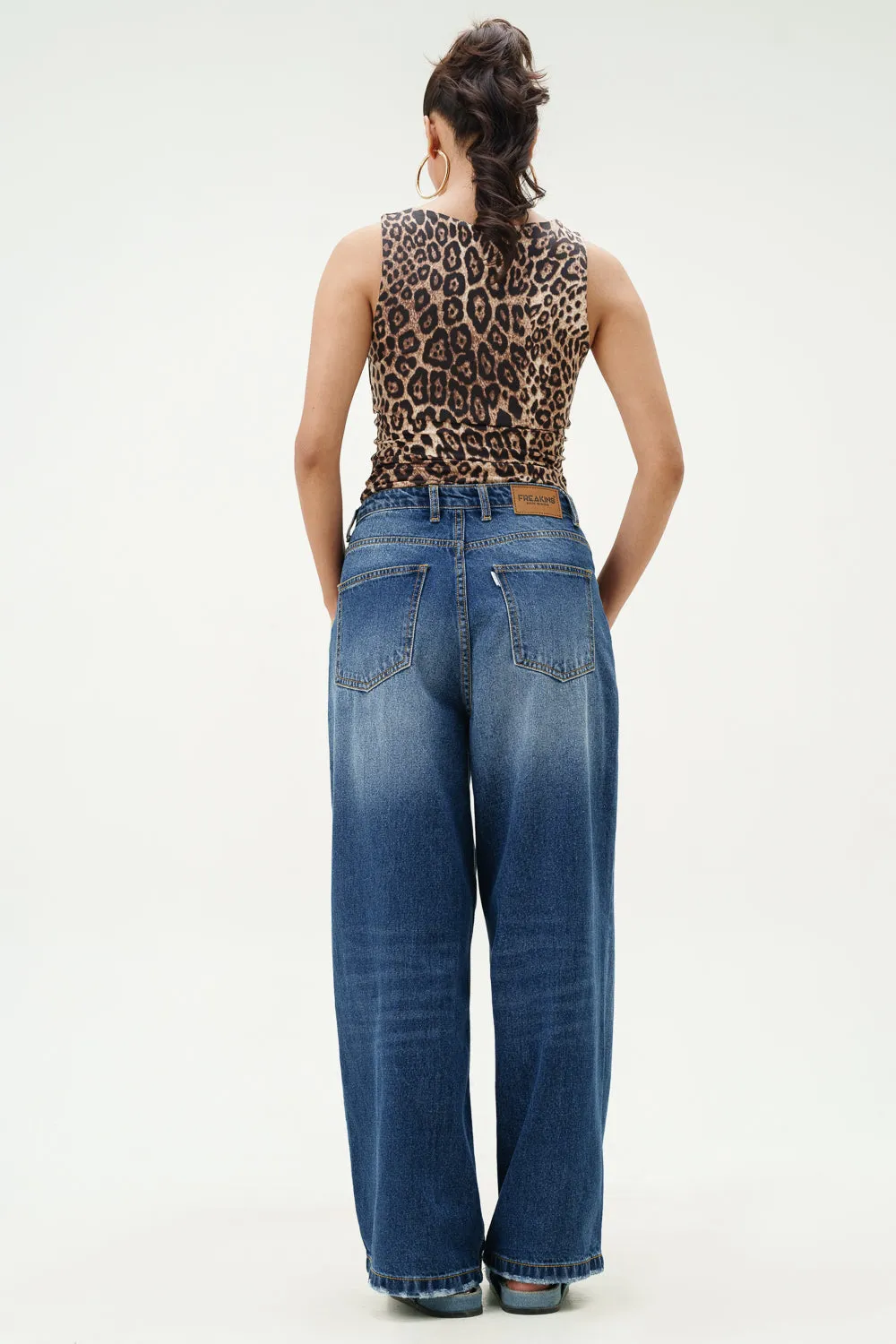 Blue Topaz Wide Cropped Jeans