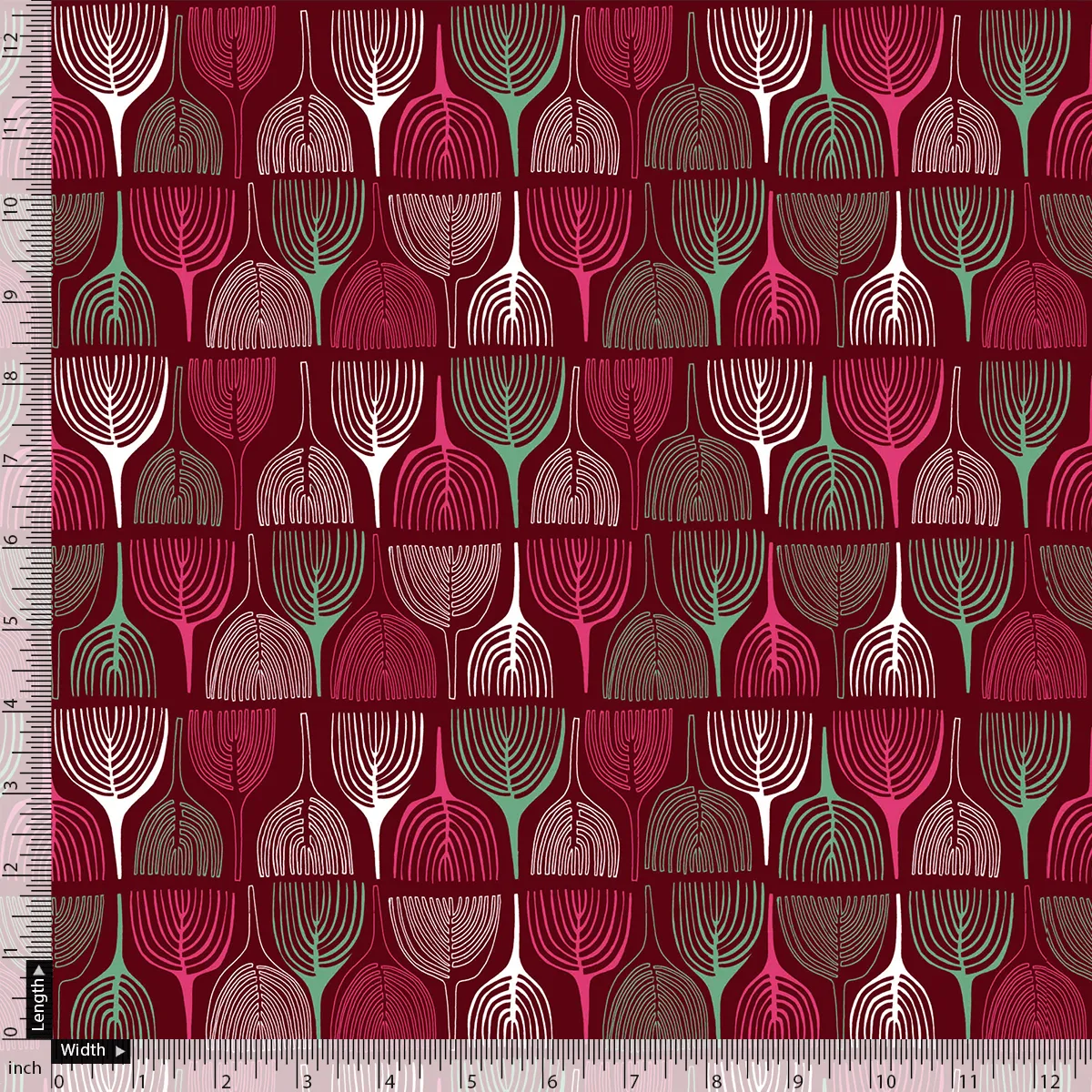 Bold Colourful Mahogany Leaf Digital Printed Fabric - Weightless