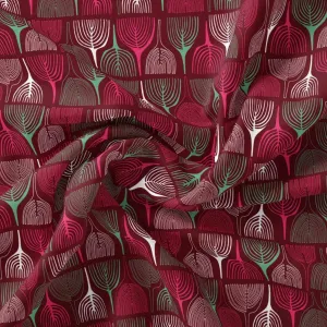 Bold Colourful Mahogany Leaf Digital Printed Fabric - Weightless