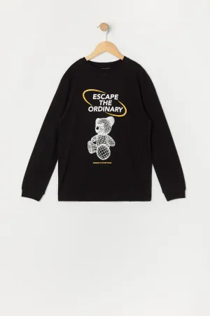 Boys Escape the Ordinary Bear Graphic Long Sleeve Top