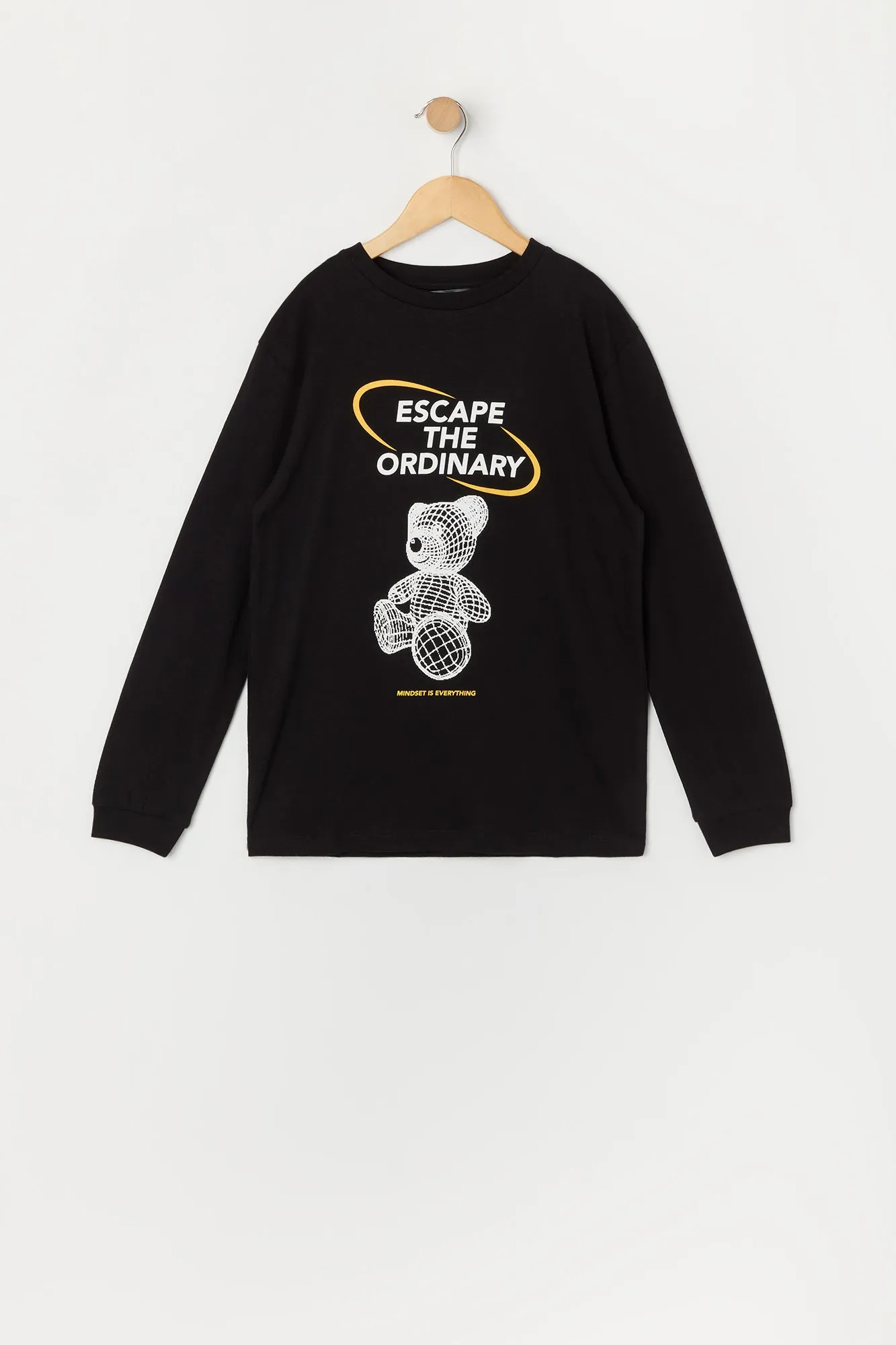 Boys Escape the Ordinary Bear Graphic Long Sleeve Top