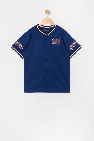 Boys New York Graphic Mesh Baseball Jersey