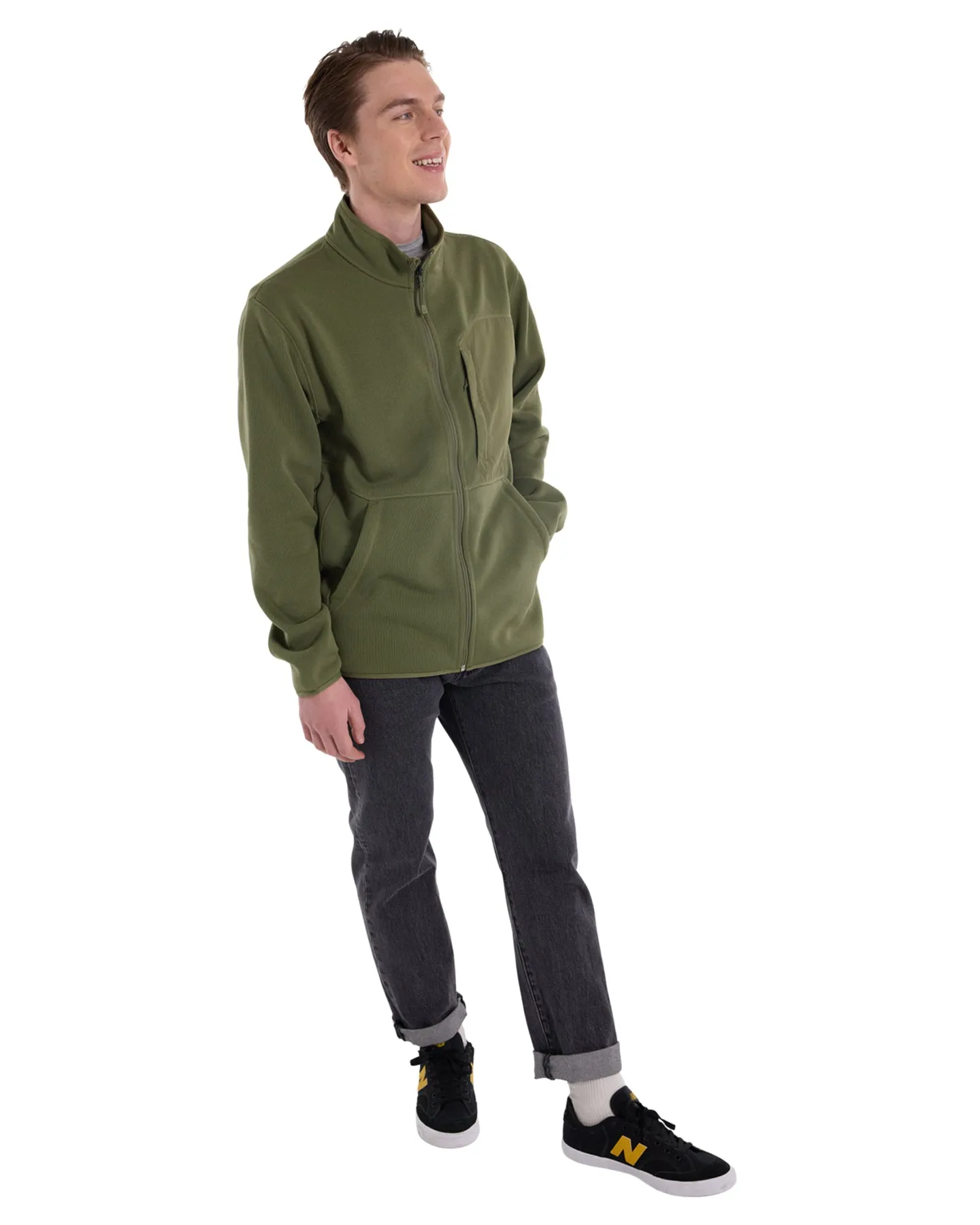 Burton Men's Runin Full-Zip Fleece - Forest Moss