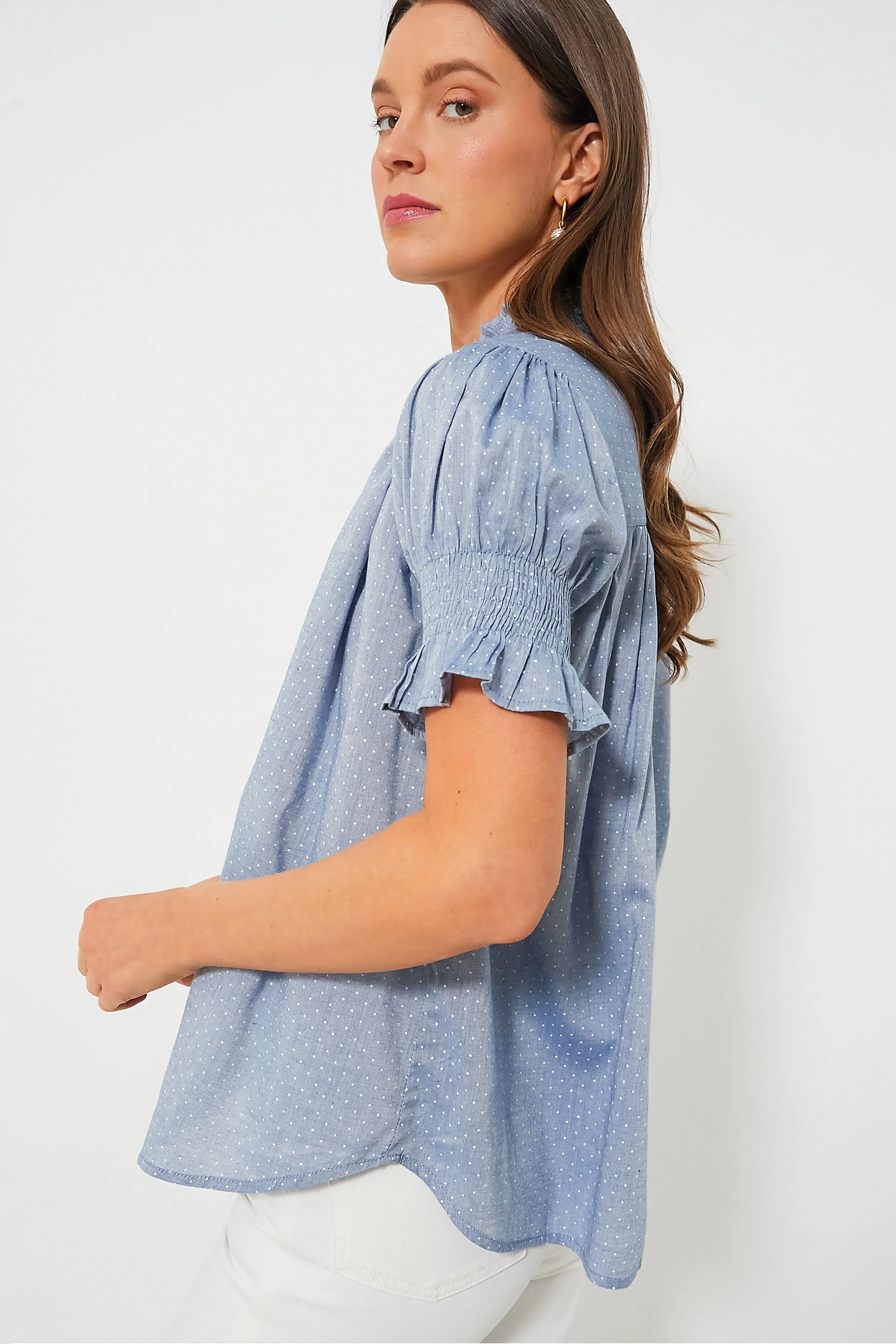 Chambray Polka Dot Marnie Top