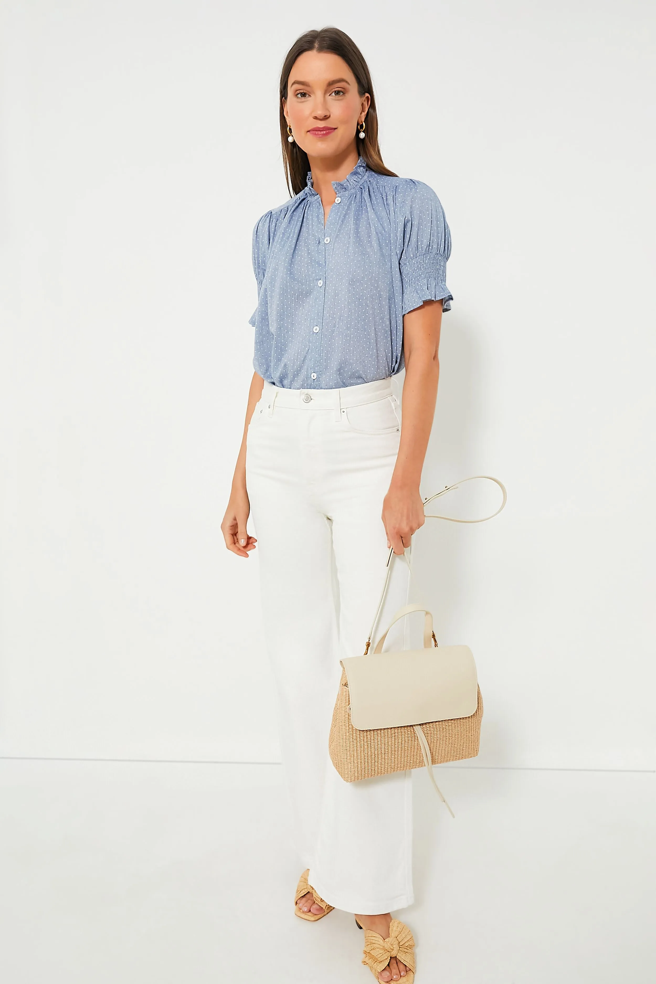 Chambray Polka Dot Marnie Top