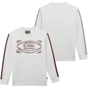 Chaser Striped Football Crew - White/Grey/Maroon