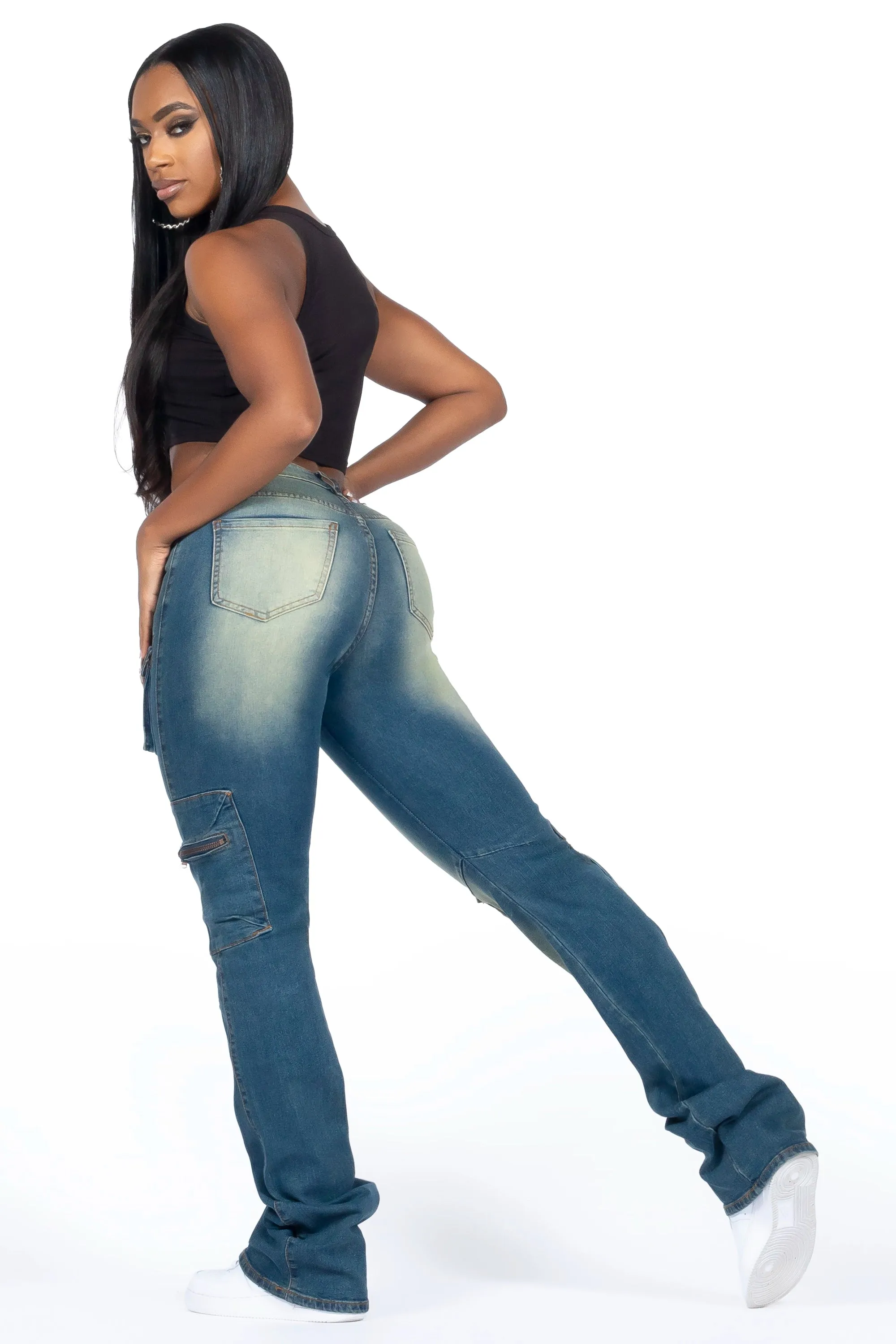 Corrine Tinted Dark Wash Super Stacked Jean