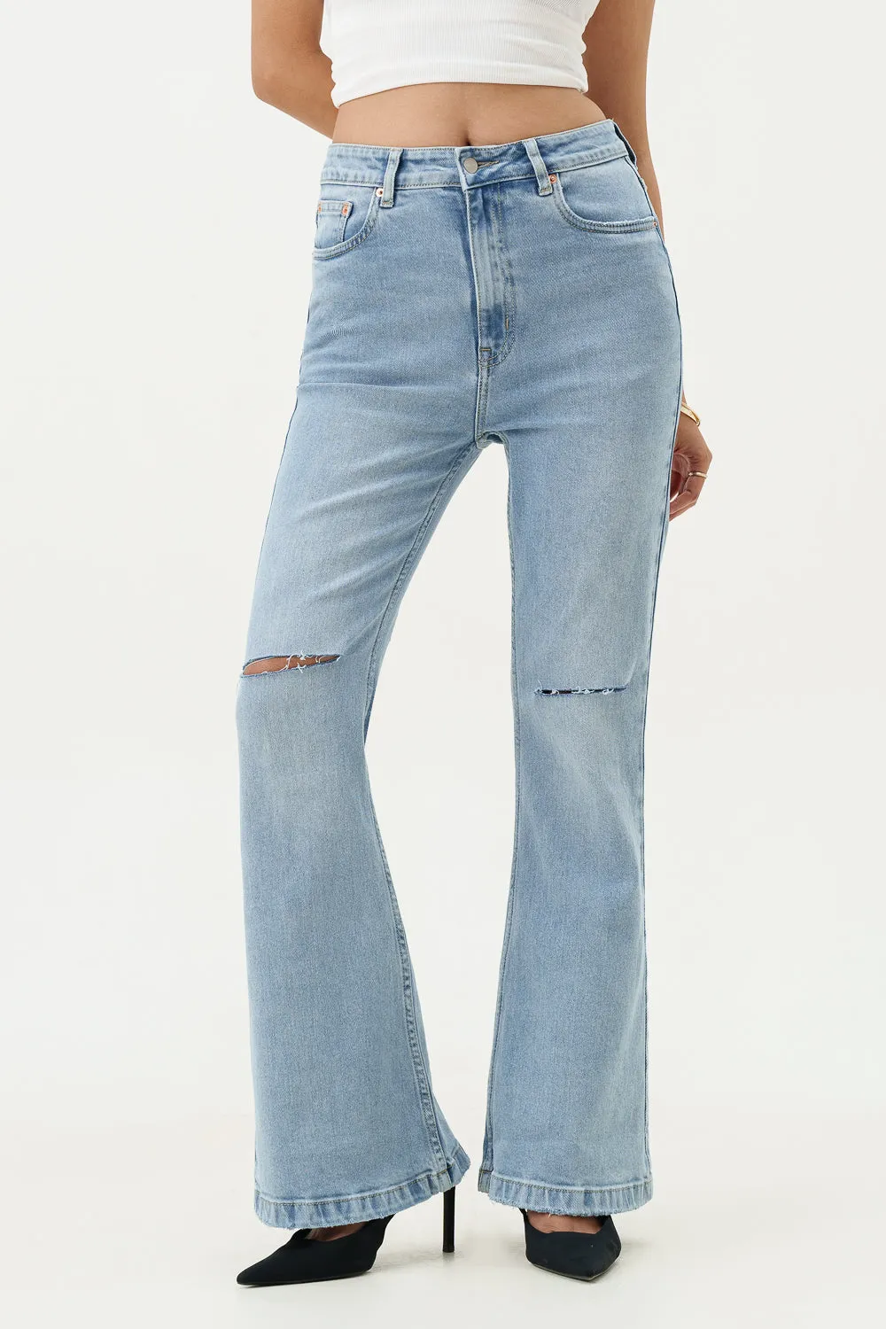 Crystal Blue Bootcut Jeans