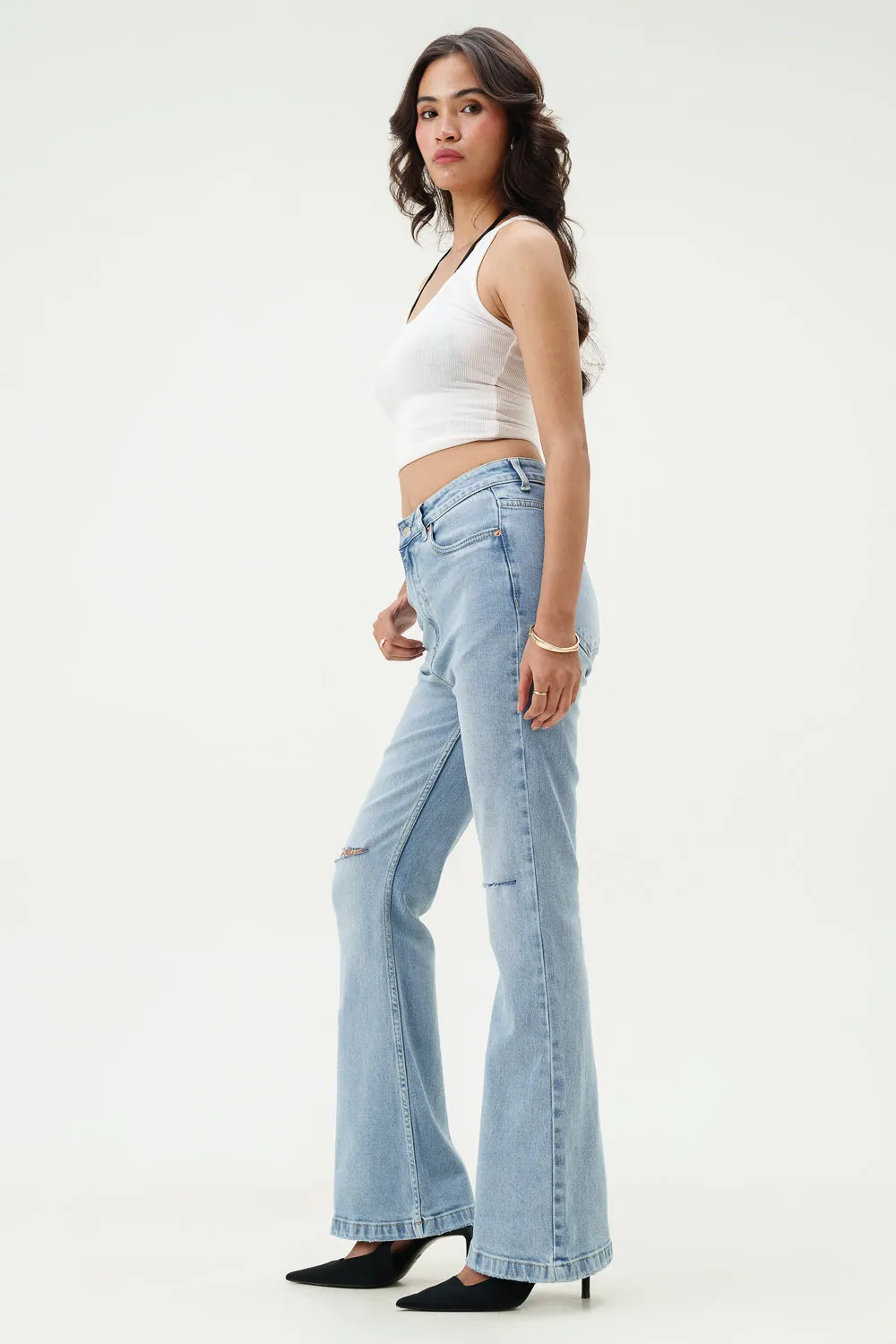 Crystal Blue Bootcut Jeans