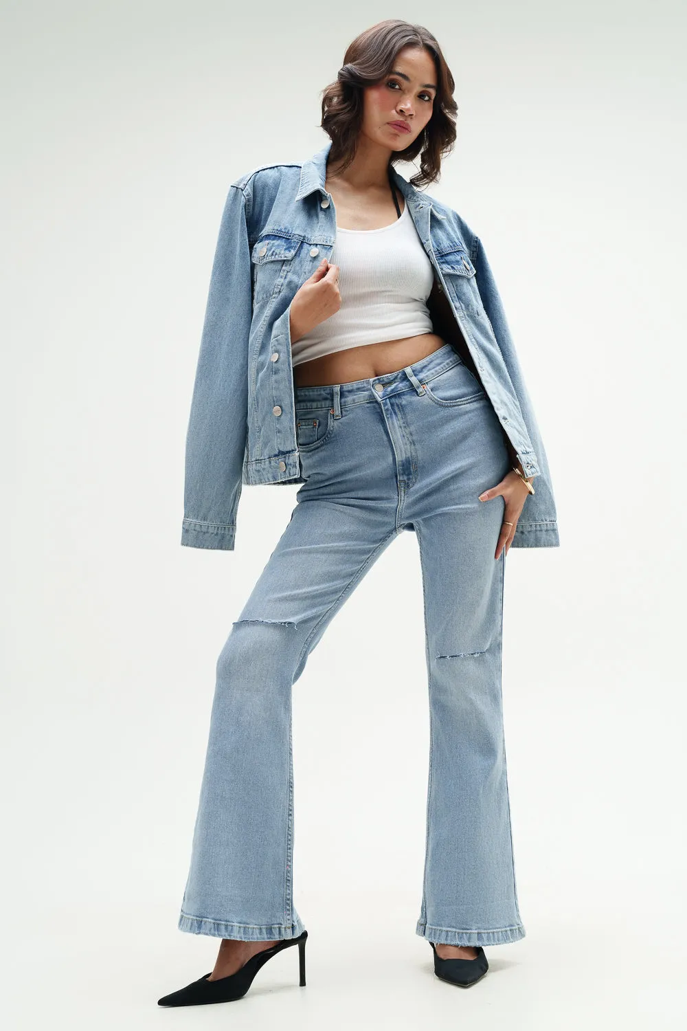 Crystal Blue Bootcut Jeans