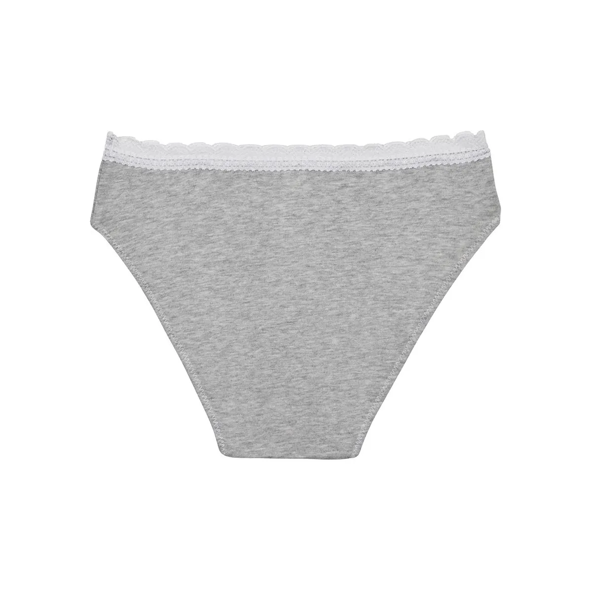 Culotte fille coton stretch à ceinture dentelle Gris Chiné Dim trendy