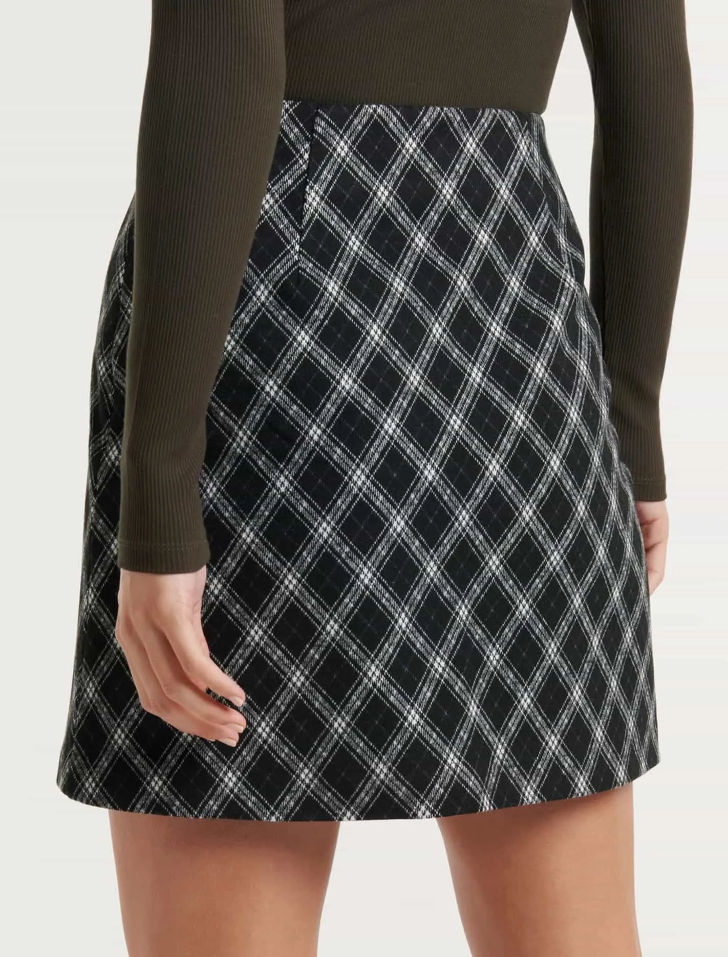 Dana Diagonal Check Mini Skirt