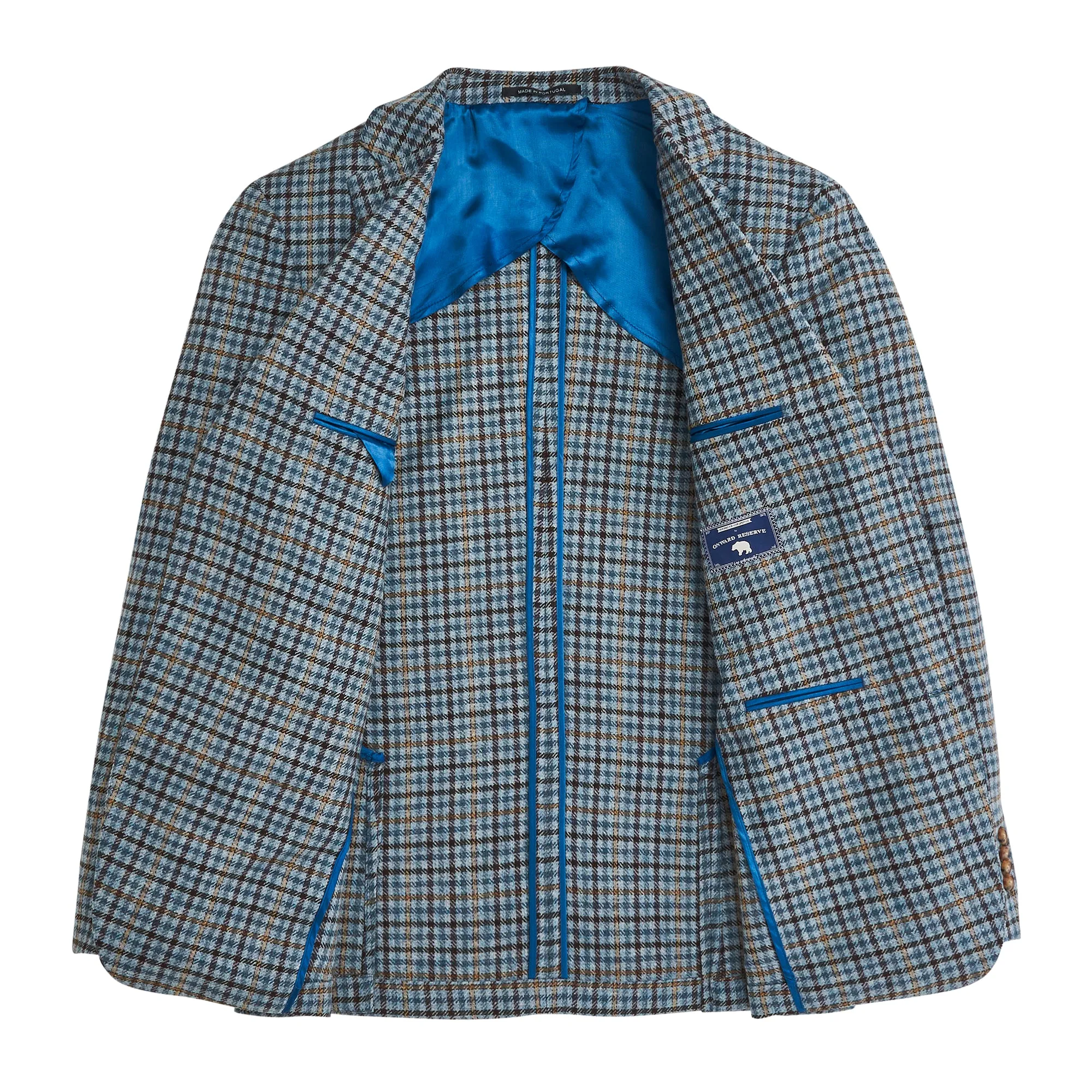 Di Pray Sky/Chocolate Multi Check Sport Coat - Endless Sky