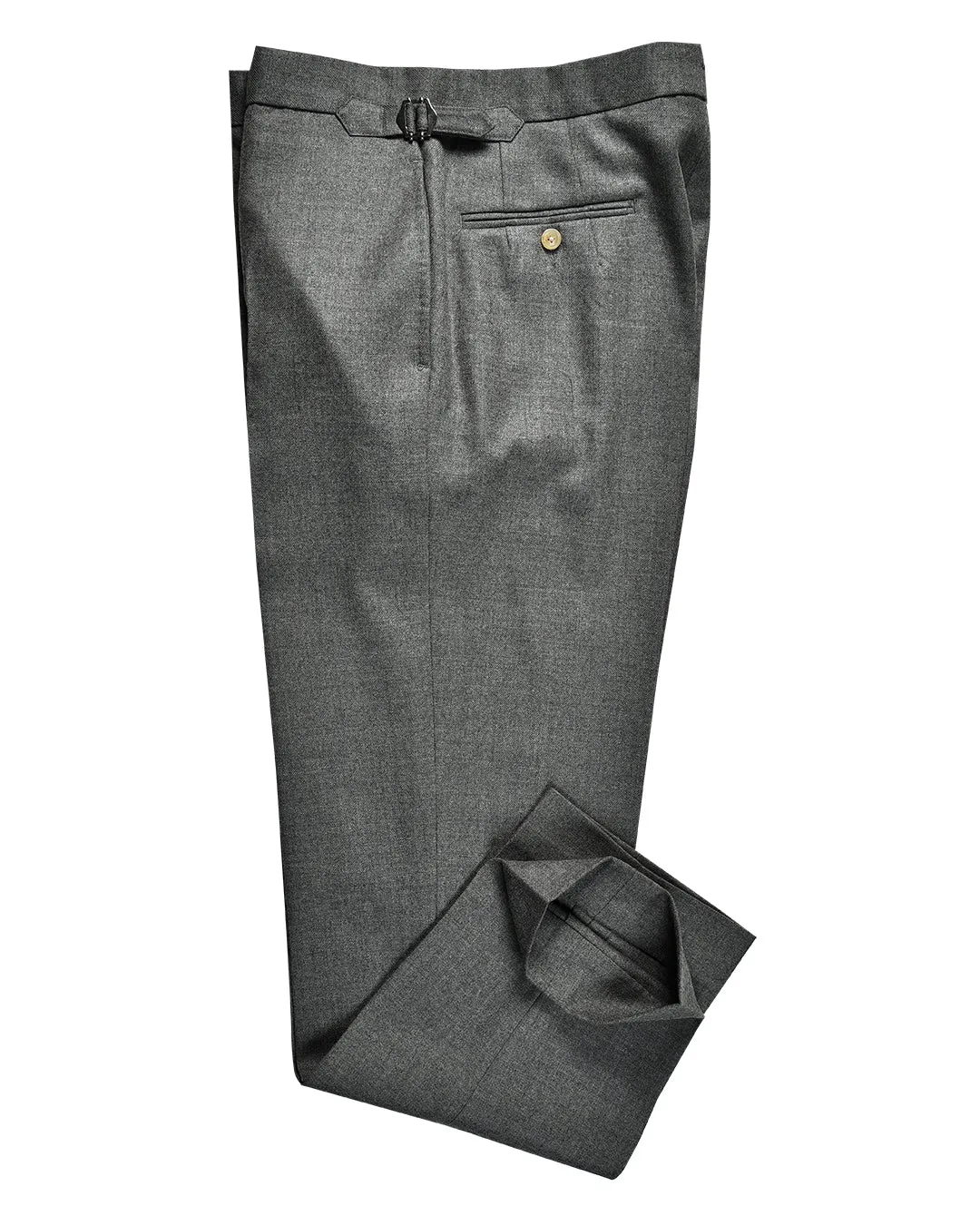 Dugdale Ash Grey Wool Flannel Dress Pant