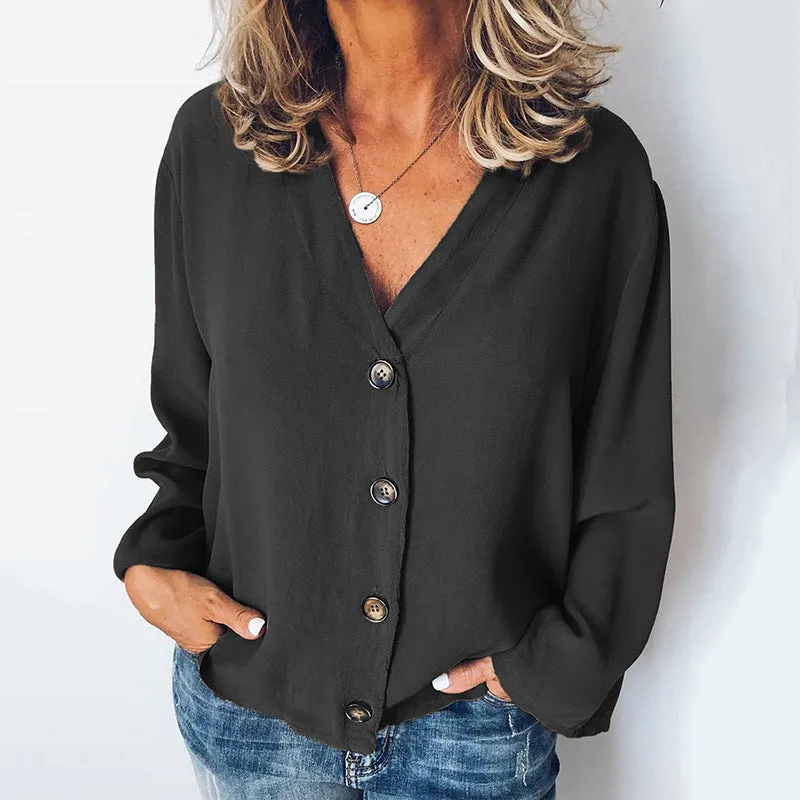 Fashion casual cardigan long sleeve chiffon shirt shirt