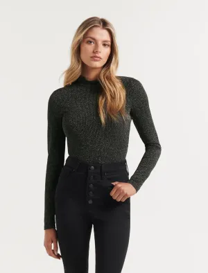 Gracie Glitter Turtleneck Top