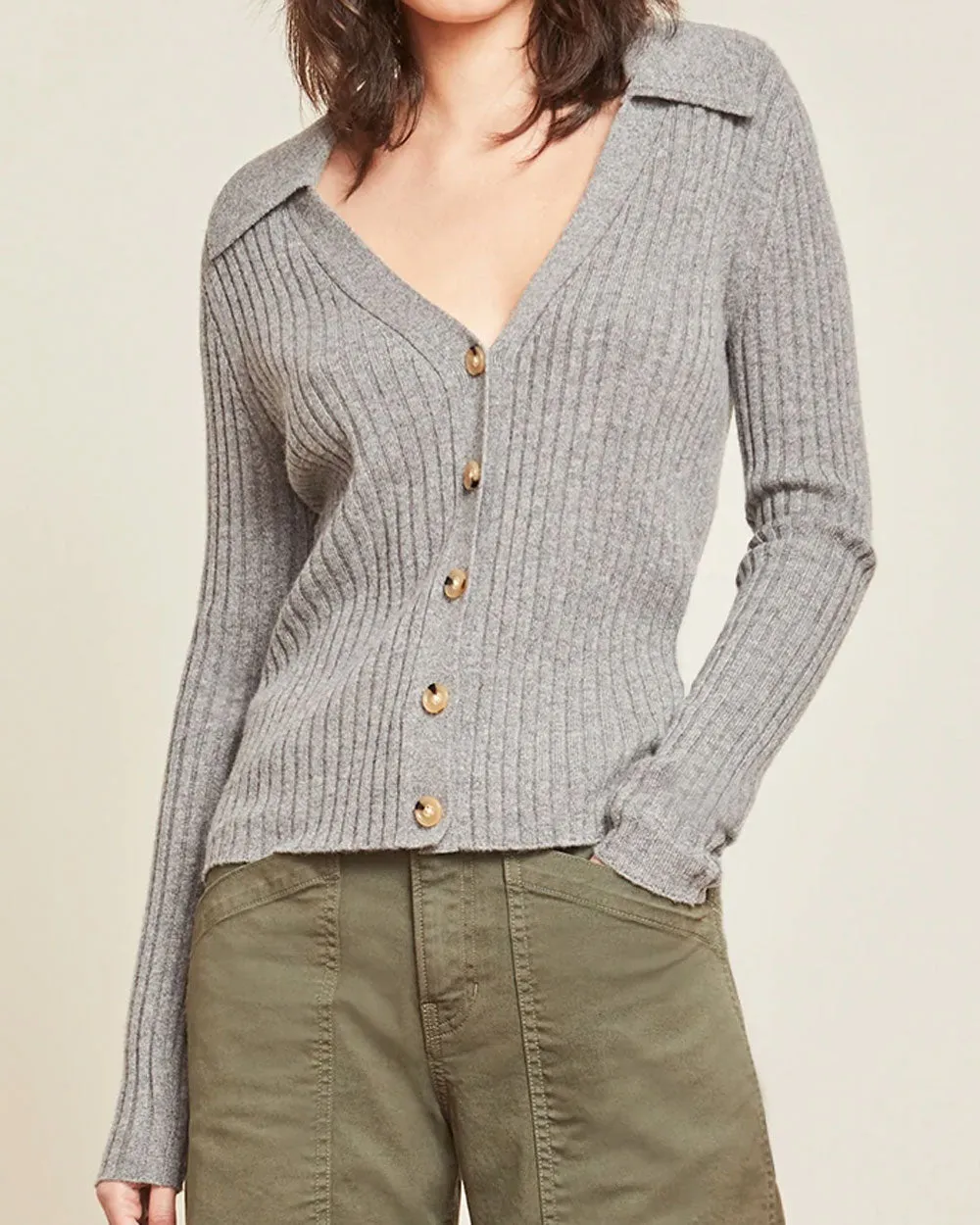 Grey Melange Cashmere Lazana Cardigan