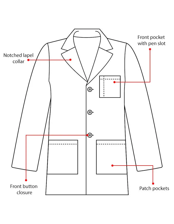 Heedfit 31 Inches Three Pockets Lab Coat For Unisex