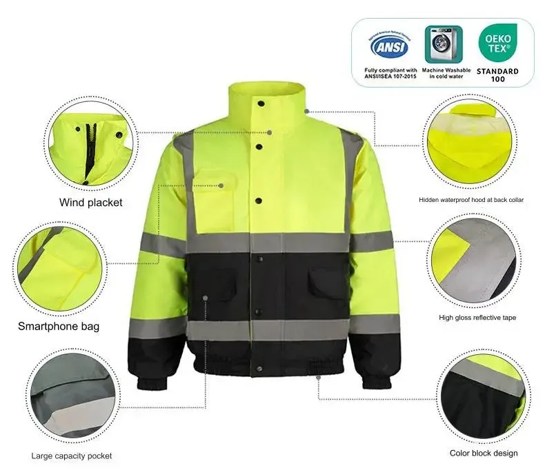 High Visibility Hi-Vis Reflective Safety Fleece Jackets – Warm Winter Workwear | GHVP211&218