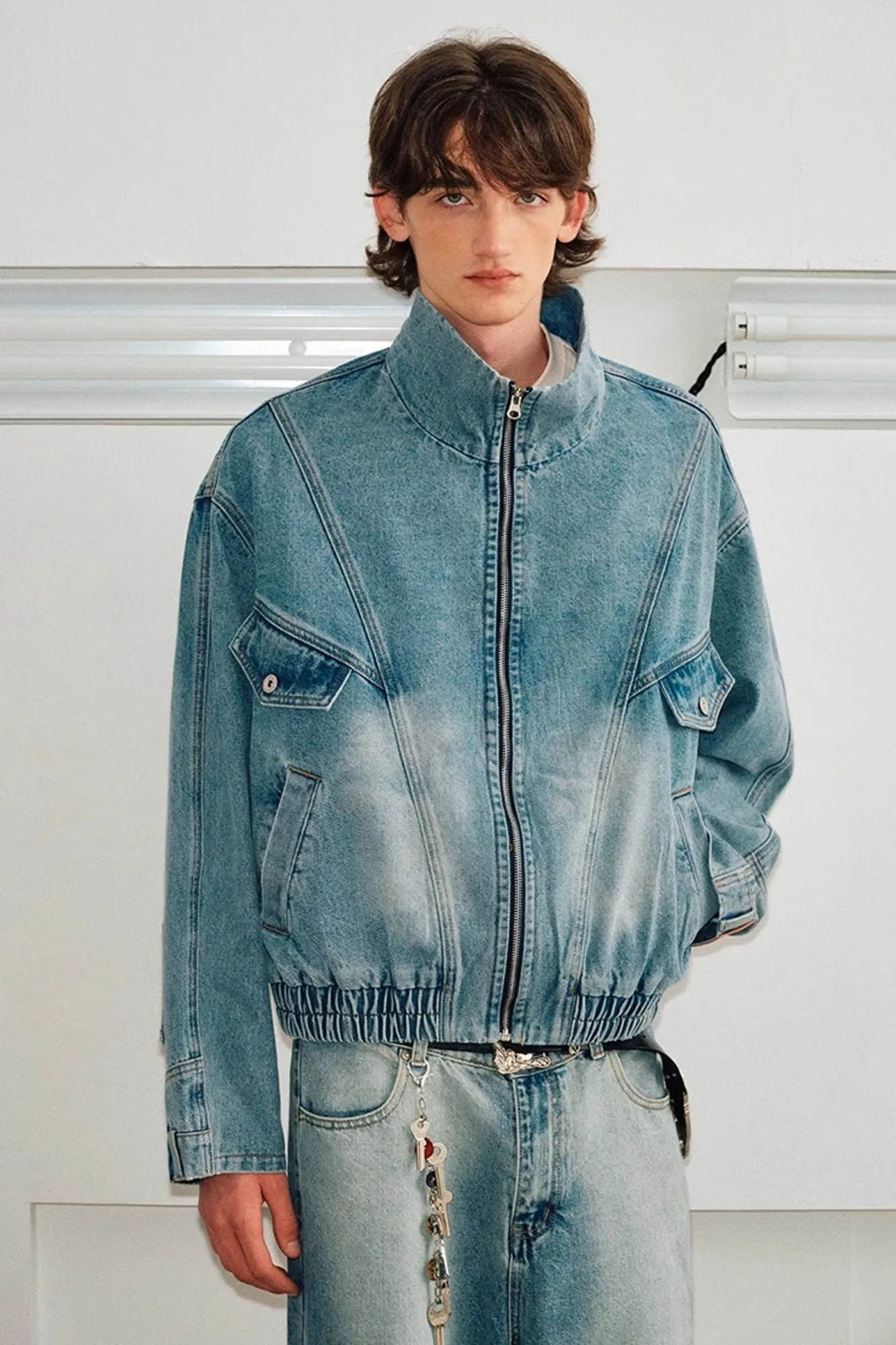 Jeans Cuff Bomber Jacket