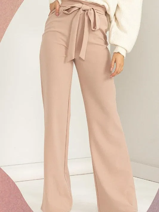 Keep the Dream Alive High Waisted Tie Front Flared Pants