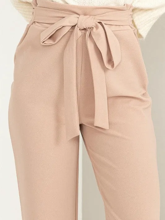 Keep the Dream Alive High Waisted Tie Front Flared Pants