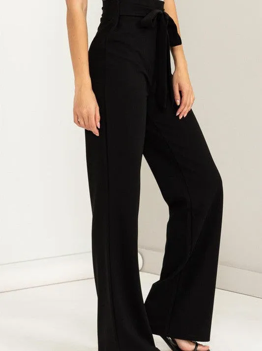 Keep the Dream Alive High Waisted Tie Front Flared Pants