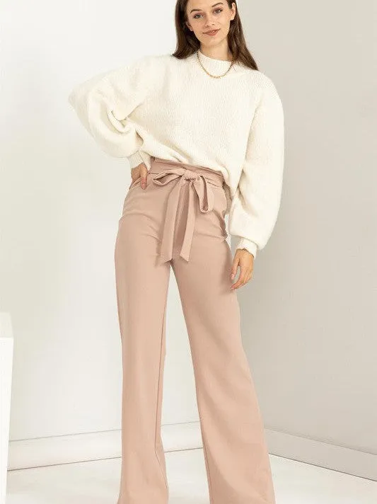 Keep the Dream Alive High Waisted Tie Front Flared Pants