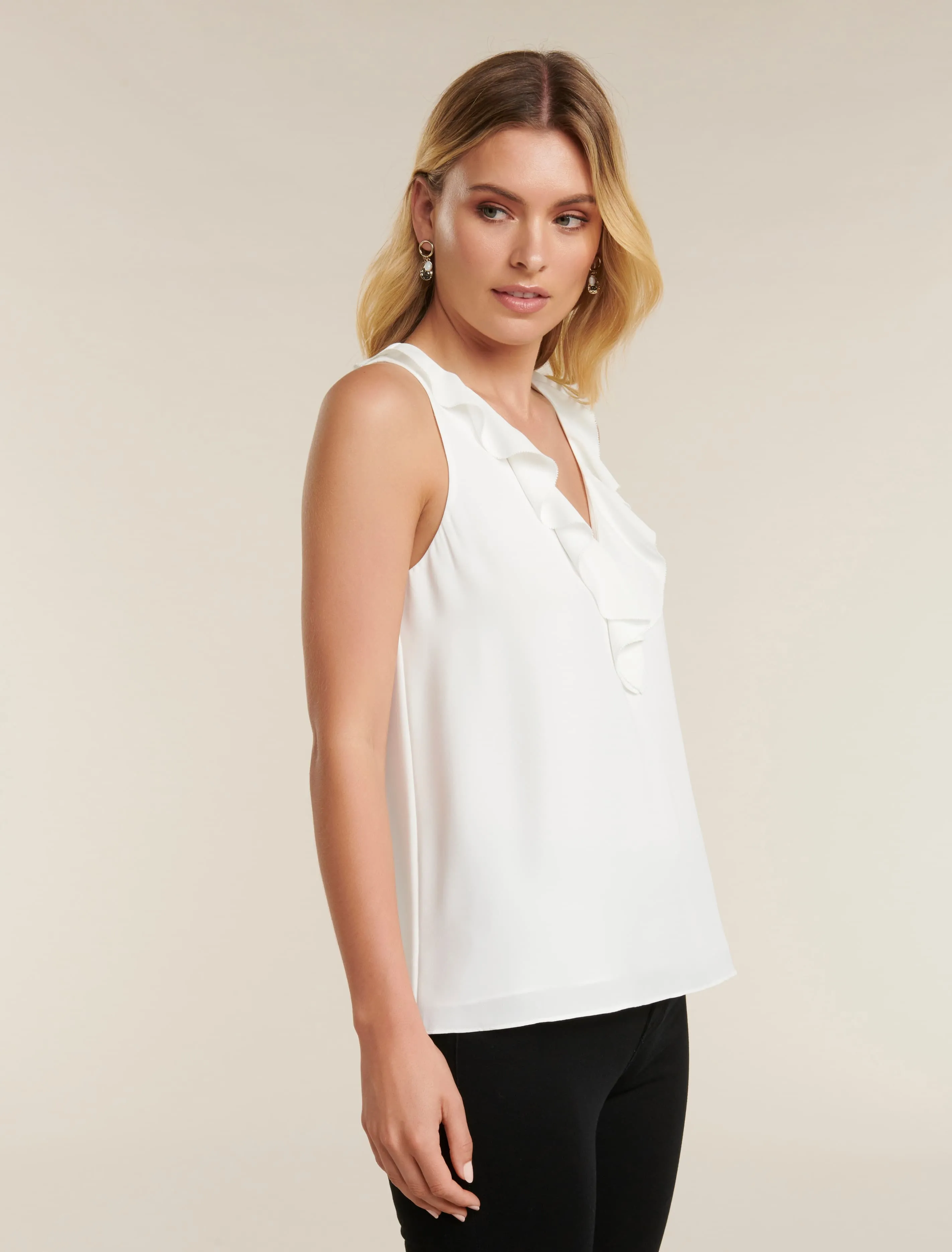 Kiara Ruffle V Neck Tank