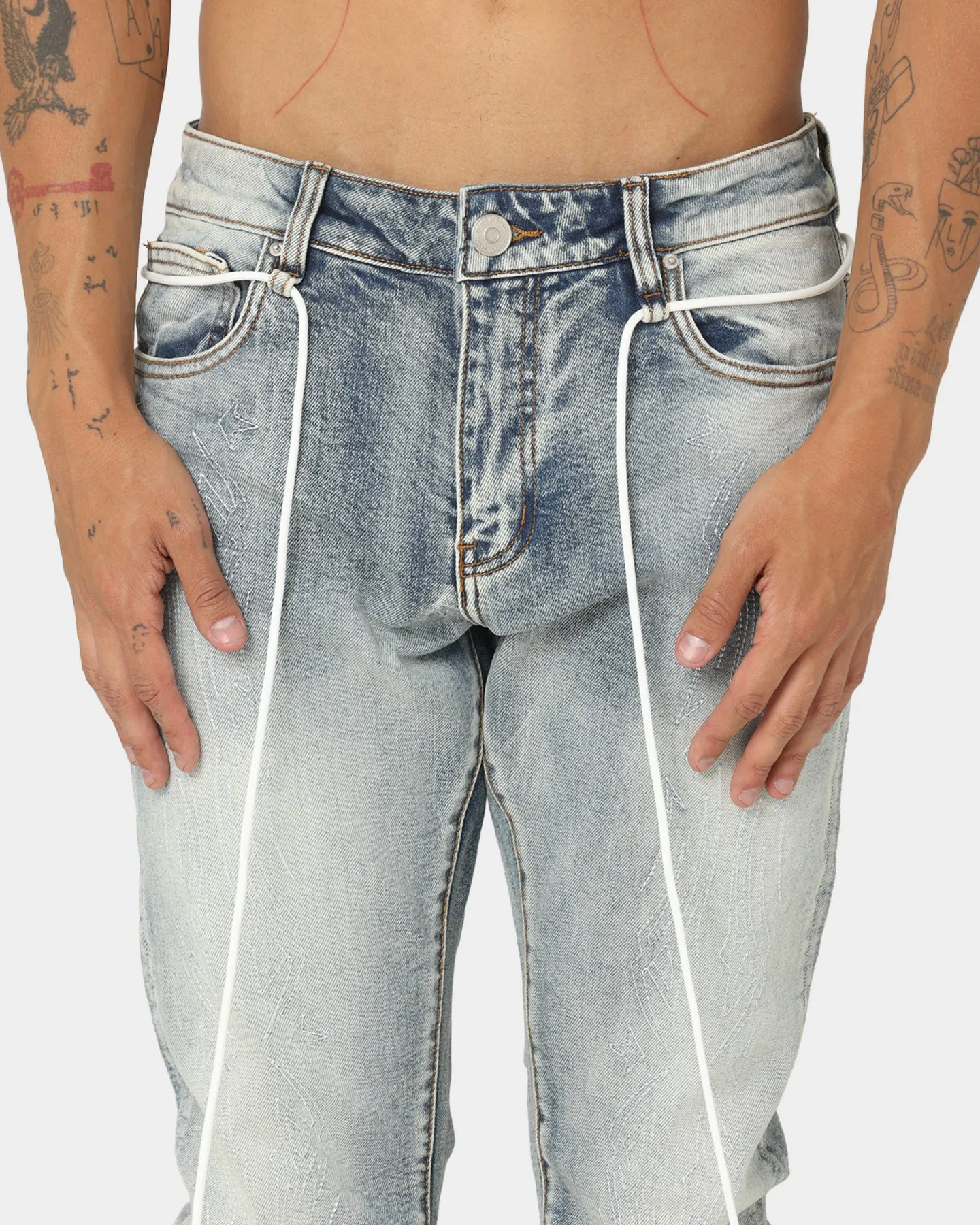 Lifted Anchors Wild West Denim Jeans Blue Wash