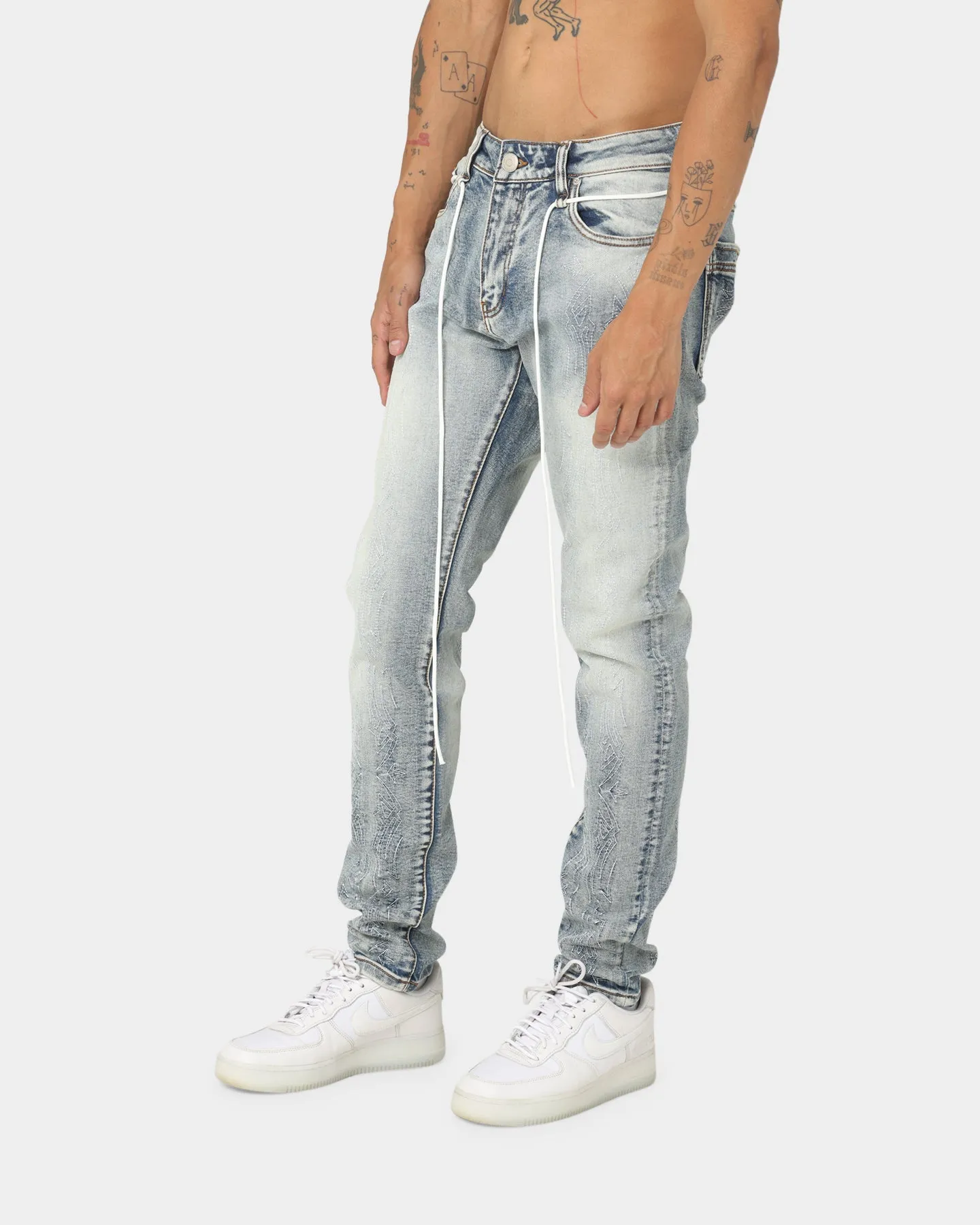 Lifted Anchors Wild West Denim Jeans Blue Wash