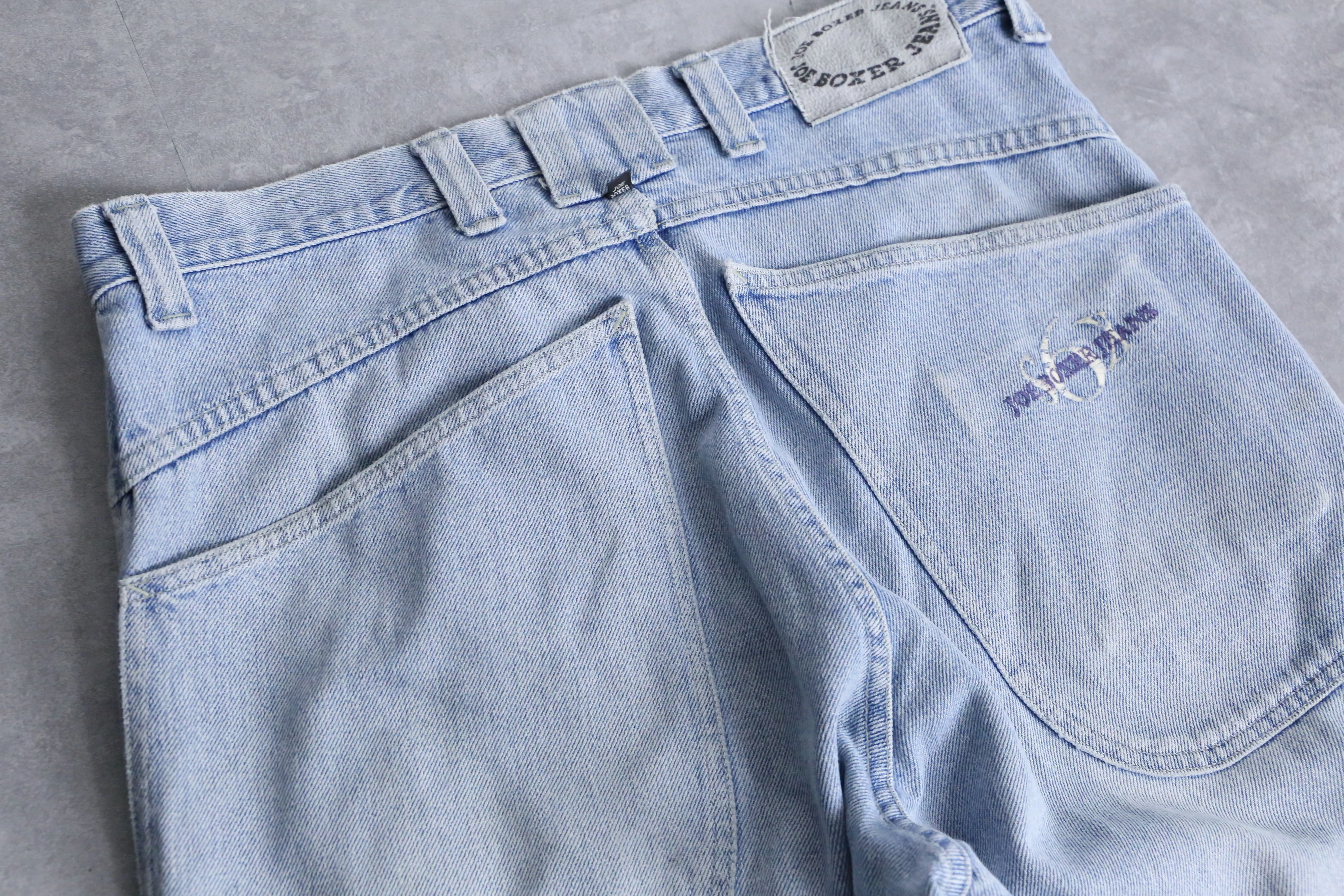 light indigo super buggy denim pants