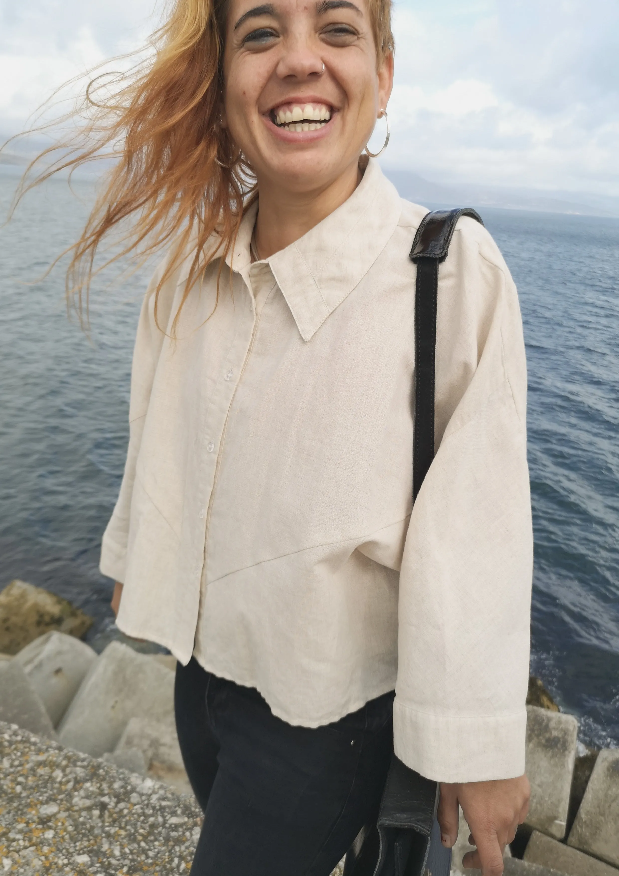 LIGHT SUMMER BLOUSE - NATURAL LINEN white