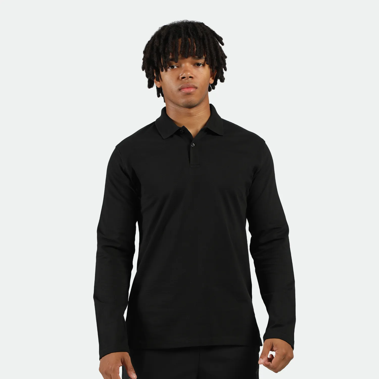 MEN-ADRIAN-POLO-LONG SLEEVE(BLACK)