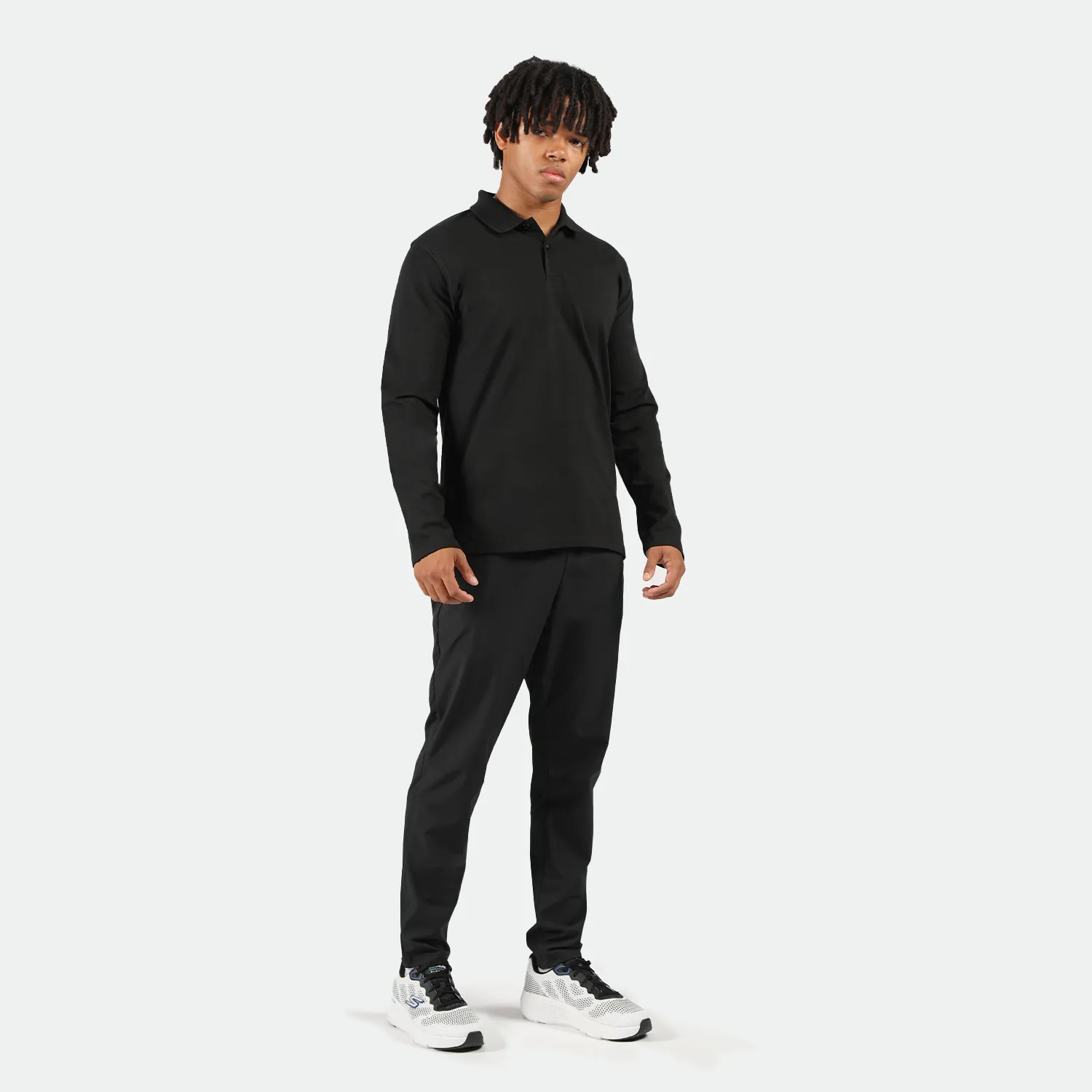 MEN-ADRIAN-POLO-LONG SLEEVE(BLACK)