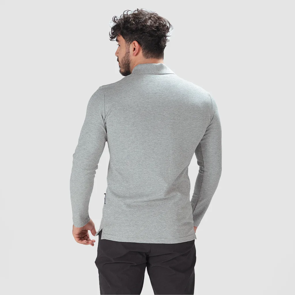 MEN ADRIAN POLO LONG SLEEVE(GREY)