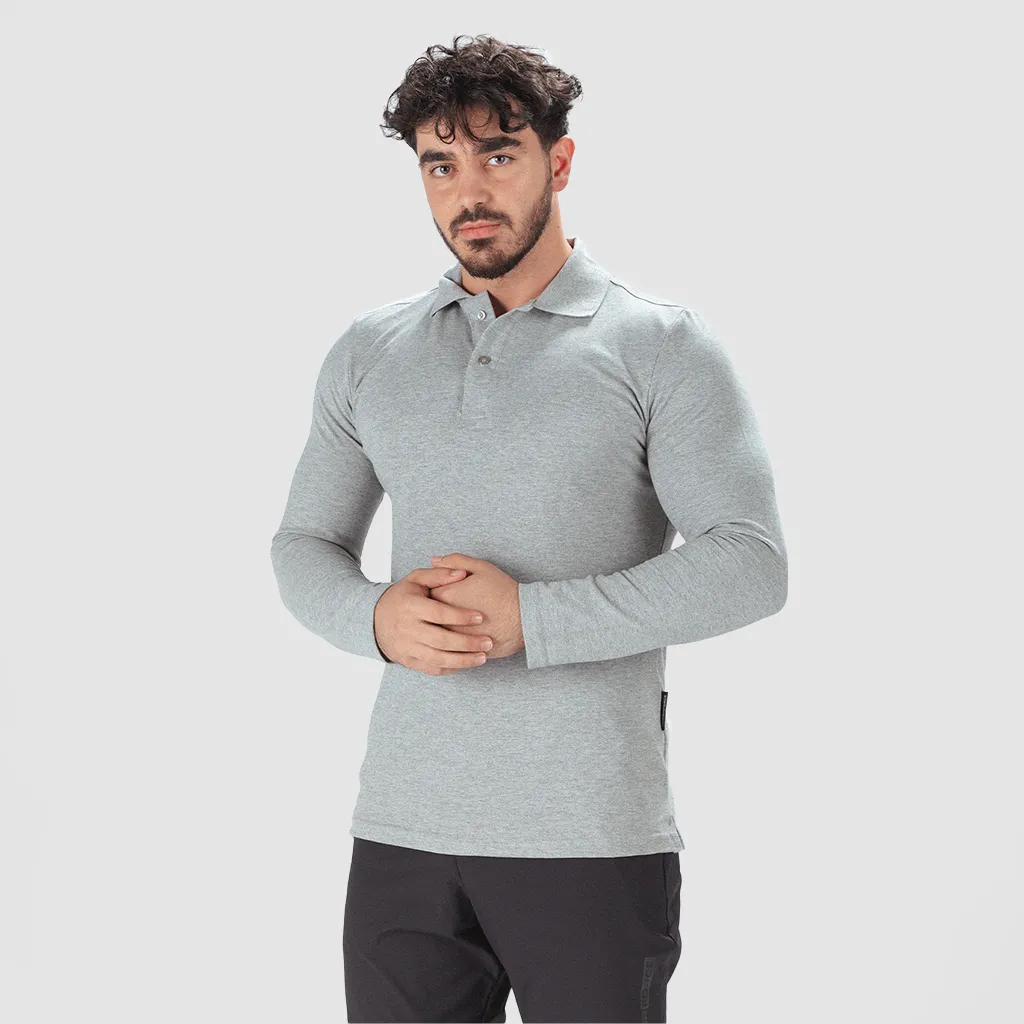 MEN ADRIAN POLO LONG SLEEVE(GREY)