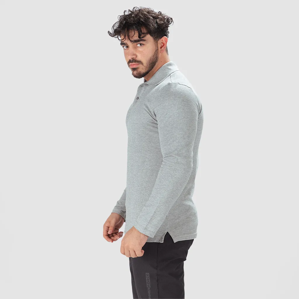 MEN ADRIAN POLO LONG SLEEVE(GREY)