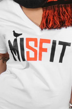 Misfit (Women's White/Orange V-Neck)