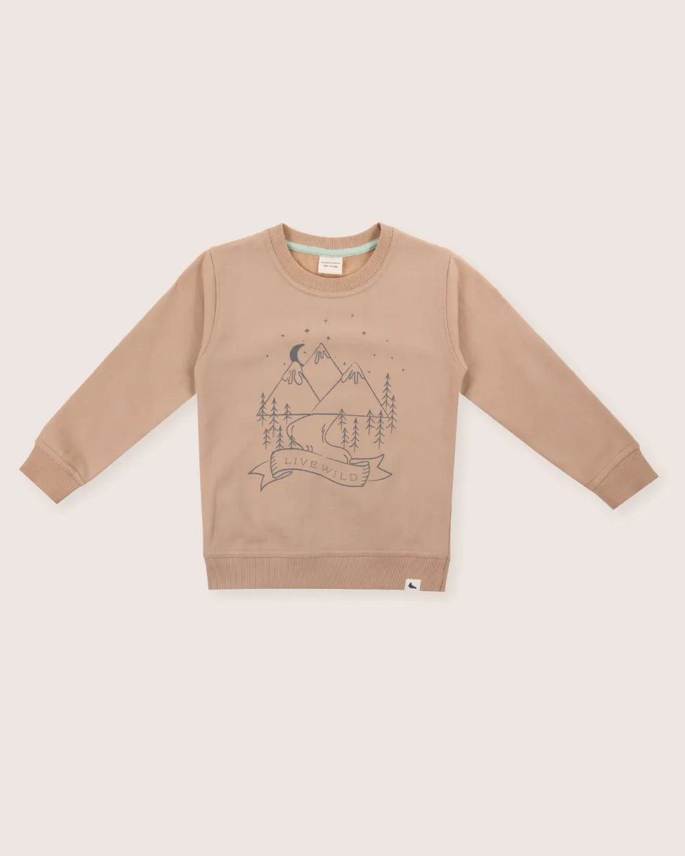 Mountain Scene Motif Sweatshirt