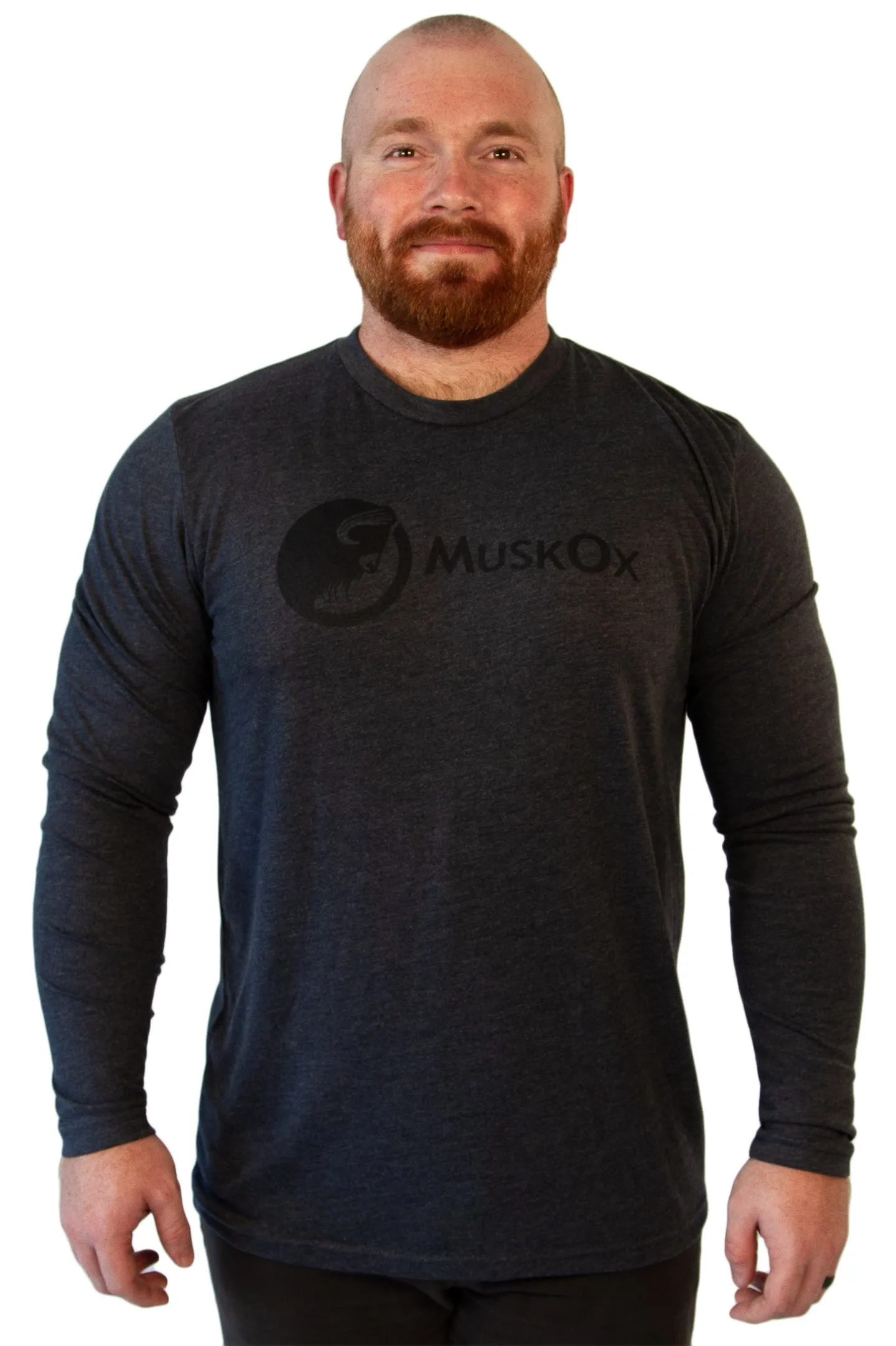 Navy Heather MuskOx Logo Long Sleeve Tee