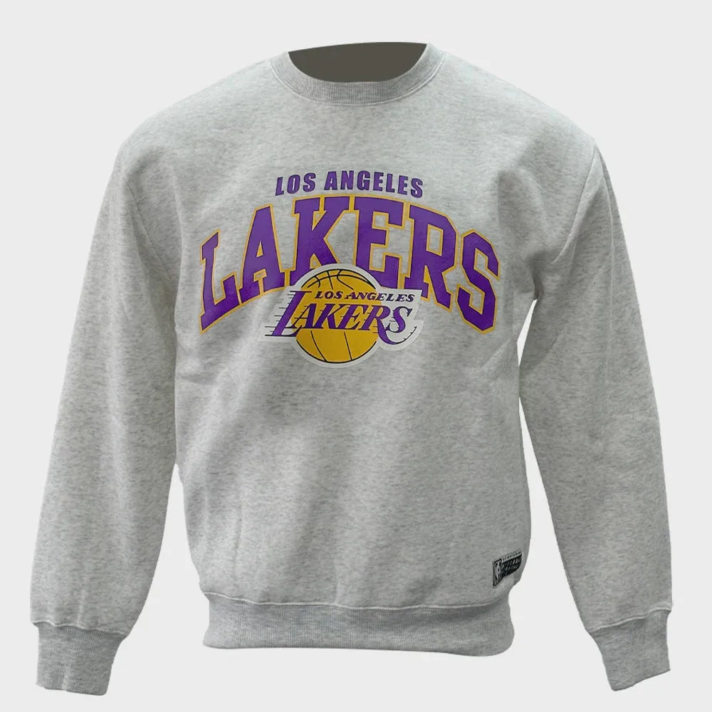 NBA Essentials LA Lakers Arch Logo Crew - White Marl